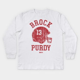 Brock Purdy San Francisco Helmet Font Kids Long Sleeve T-Shirt